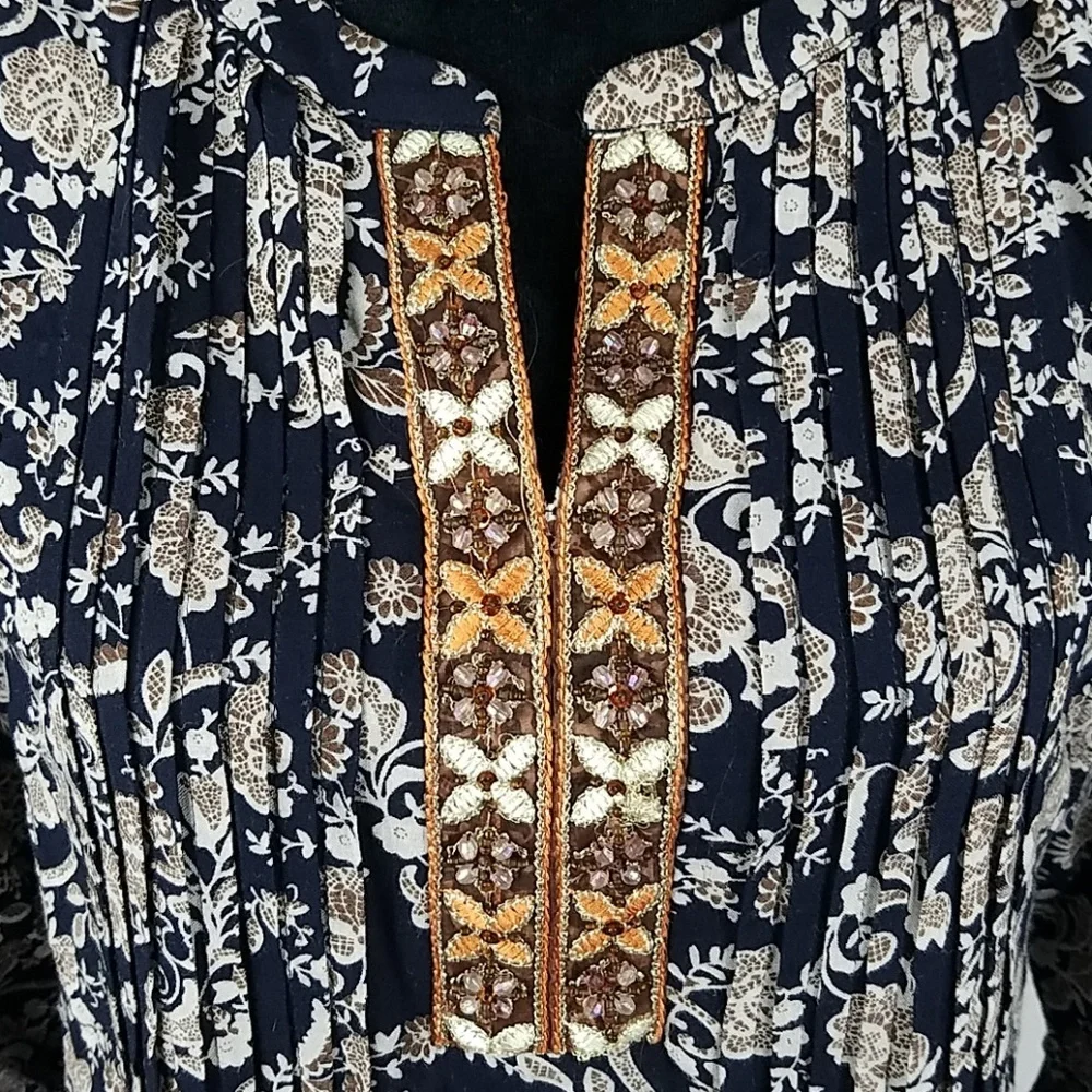 Skies Are Blue women SP blouse‎ peasant embroidered
